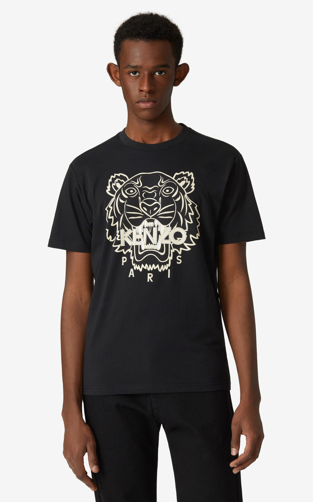 Camisetas Kenzo Tiger Hombre Negras PRA275609